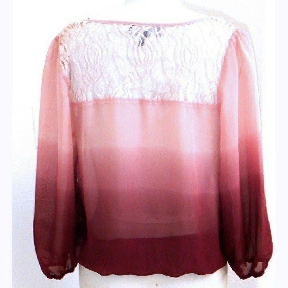 Sheer dusky rose gradient top - Picture 2 of 4